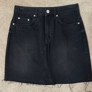 Black denim skirt